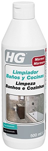 HG Limpiador Baños y Cocinas para Mármol / Piedra Natural con Efecto Brillante e Higiénico, 500 ml