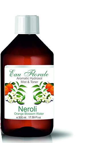 Hidrolato de Naranja Neroli Agua de Azahar 500 ml Agua Floral (Citrus Sinensis) Tónico para Piel Grasa Piel con Imperfecciones Piel Normal Piel Madura