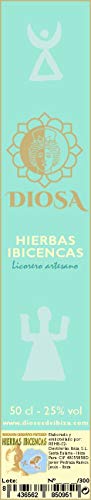 Hierbas Ibicencas DIOSA 0,5 L. Licor de hierbas mediante maceración de anis seco con hasta 17 plantas o hierbas de ibiza reconocida con indicación geográfica protegida HIERBAS IBICENCAS