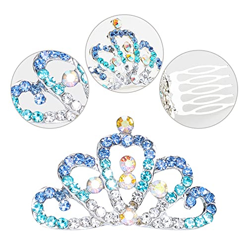 Hifot Corona de Princesa para niña, Peine de Corona Cumpleaños con diamantes, Favor de Fiesta para niños（6 piezas）