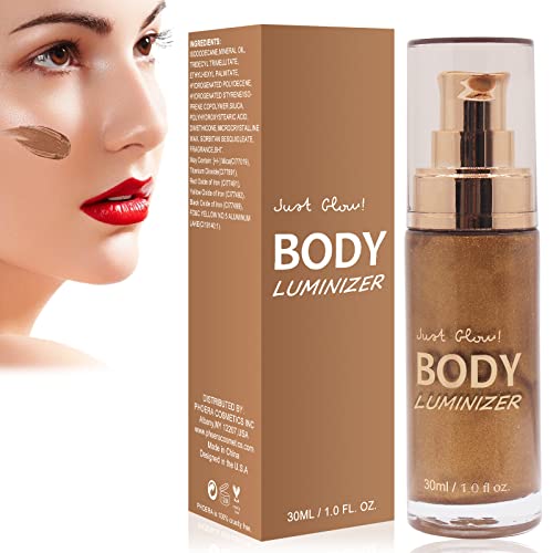 Highlighter Líquido, Iluminador Líquido, Maquillaje Líquido Resaltador, Contorno Corporal Cara Labios Maquillaje Bronceadores Contouring Iluminador - 30ML