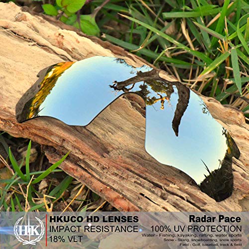 HKUCO Lentes de repuesto para Oakley Radar Pace Sunglasses Silver/Amarillo Transparentee Polarized