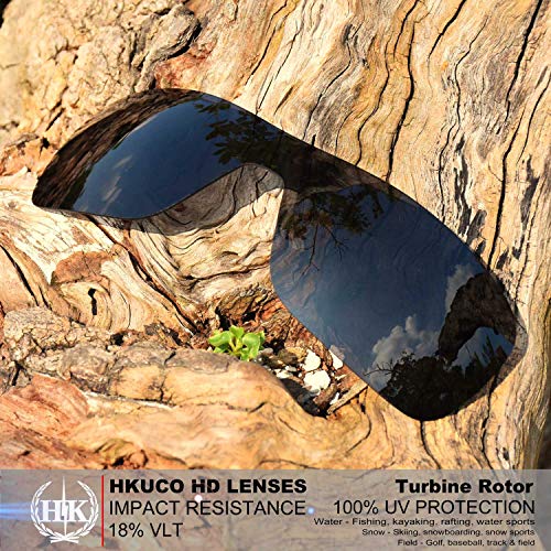 HKUCO Mens Replacement Lenses For Oakley Turbine Rotor Sunglasses Red/Blue/Black Polarized