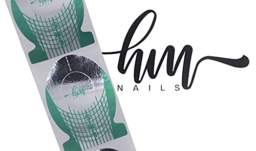 HM NAILS - 500 unidades de papel molde de guía para uñas Con ADHESIVO EXTREMO DE ALTA CALIDAD, rollo de papel pegatina para extensión de uñas acrílicas, gel UV, extensión de uñas.