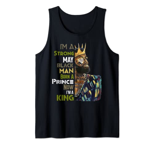 Hombre Cumpleaños I Am Strong May Black Man Prince King Camiseta sin Mangas