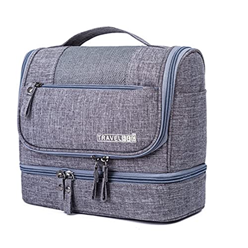 Hombres Impermeables Colgando Bolsa de Maquillaje Oxford Organizador de Viaje Bolsa cosmética para Las Mujeres Necesarios Maquillaje Caso Lavado Bolso de Aseo (Color : Gray)