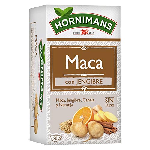 HORNIMANS infusión de maca, jengibre, canela y naranja sin teína estuche 20 bolsitas