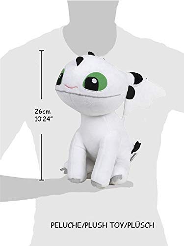 HTTYD Dragons, como Entrenar a tu dragón - Peluche Bebe Dragon Blanco de Ojos Verdes 10"/26cm Calidad Super Soft (760017685)