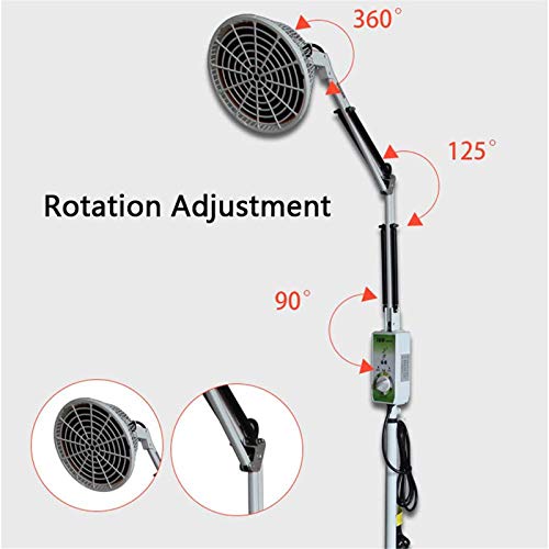 HWZZ TDP Lámpara De Calentamiento Mineral De Infrarrojo Lejano Lámpara De Tratamiento De Acupuntura Temporizador De Pie Ajustable con Ruedas Universales para Tratamiento,Blanco,220V