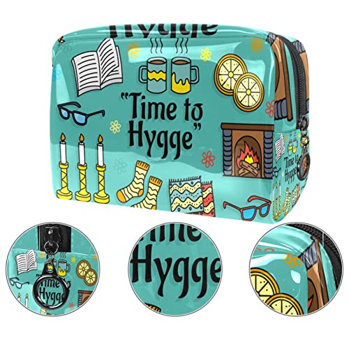 Hygge Time to Happy Travel - Bolsas para artículos de higiene personal (PVC, con cremallera)