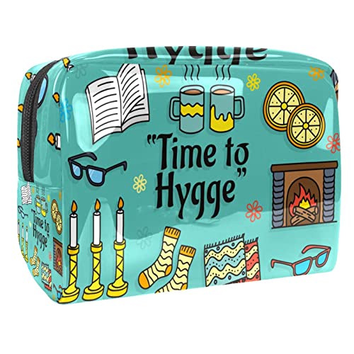 Hygge Time to Happy Travel - Bolsas para artículos de higiene personal (PVC, con cremallera)