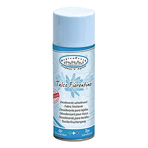 HygienFresh Tintolav Ambientador Talco Fiorentino Profesional Perfume higienización Spray Desodorante Lavandería Telas Interiores, Armario, Coche, Zapatos, Telas, Cortinas 400 ML