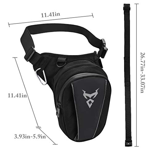 Hylzo Bolso Pierna Moto Negro,Hombre Riñonera Pierna Bolsos para Bolso De Pierna Impermeable para IR En Moto para La Pierna Bolso Cintura Hombre Moto Exterior Bolsas Moto Bolso