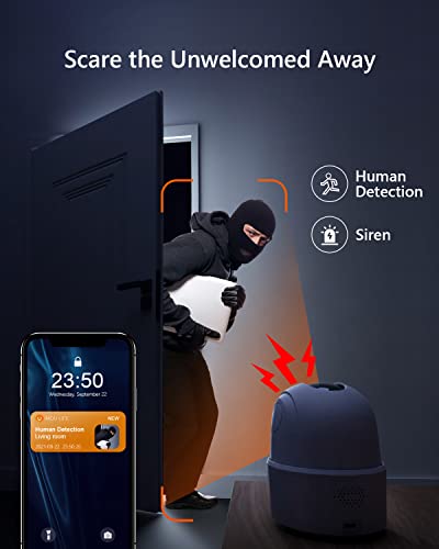 Imou Cámara IP WiFi Interior 1080P con Detección de Humano, Cámara de Vigilancia WiFi Interior con Modo de Privacidad, Compatbile con 2.4GHz WiFi, Detección de Sonidos Extraños, Work with Alexa