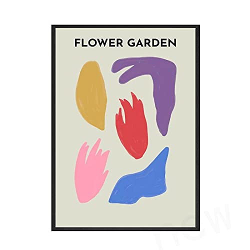 Impresión de Pared Imágenes de Iris prensado Camelia en Flor Art Canvas Posters Wild and Tulips Painting Living Decoración del hogar (50x70cm) x6 Sin Marco