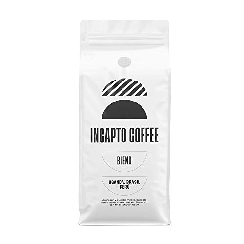 Incapto Coffee - Café en Grano Blend de Uganda, Brasil y Perú 500g | Café Sudamericano | Notas de Frutos Secos, Chocolate y Pomelo | Amargo y Con Cuerpo