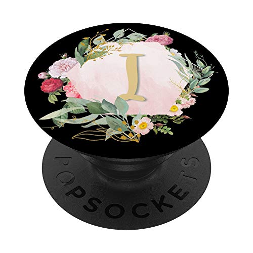 Inicial Letra I Con Flores PopSockets PopGrip Intercambiable