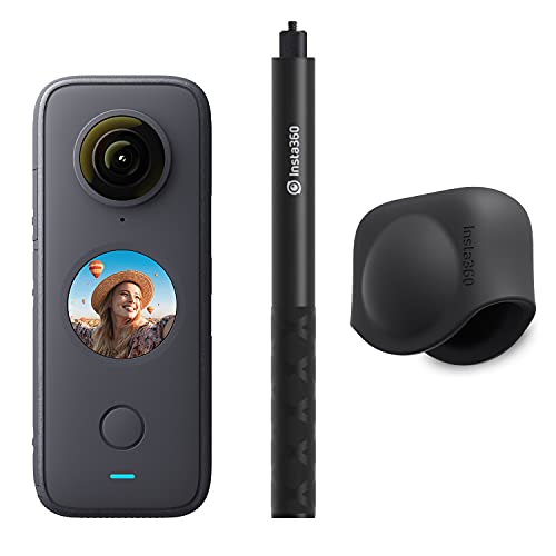 Insta360 One X2 Cámara de acción de 360 Grados Kit Premium Incluye Palo Invisible para Selfie + Tapa de Lente