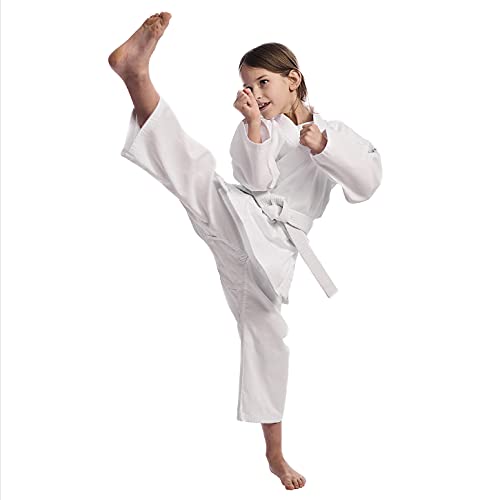 Ippon Gear Club de Karate Gi para niños Traje, Unisex Juvenil, Blanco, 100