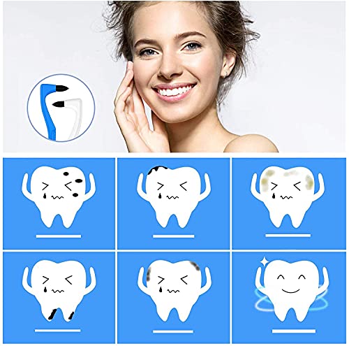 iZhuoKe Eliminación de sarro Dientes,Paquete de 2 Eliminación de sarro Quitamanchas de dientes profesional para té, café, tabaco, manchas de bebida de cola, antideslizante (Blanco y Azul)