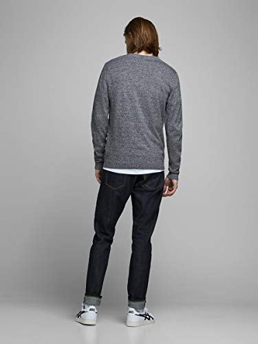 Jack & Jones Jjebasic Knit V-Neck Noos Suéter, Gris (Grey), L para Hombre