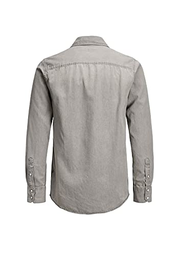 Jack & Jones Jjesheridan Shirt L/s Camisa Vaquera, Gris (Light Grey Denim Fit:Slim), Medium para Hombre