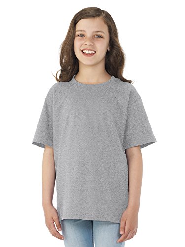 Jerzees Youth HiDENSI-T Short Sleeve Crew T-Shirt, JZ363BR, 2XL, Ash