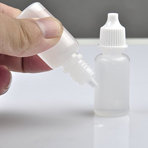 Jespeker 50x Botellas Dispensadoras para Líquido 10ML Botellas Transparentes Blancas con Gota Goteo para e-líquido, Aceite Liquido, Colorante Líquido y Otros Líquidos