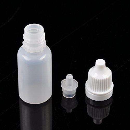 Jespeker 50x Botellas Dispensadoras para Líquido 10ML Botellas Transparentes Blancas con Gota Goteo para e-líquido, Aceite Liquido, Colorante Líquido y Otros Líquidos