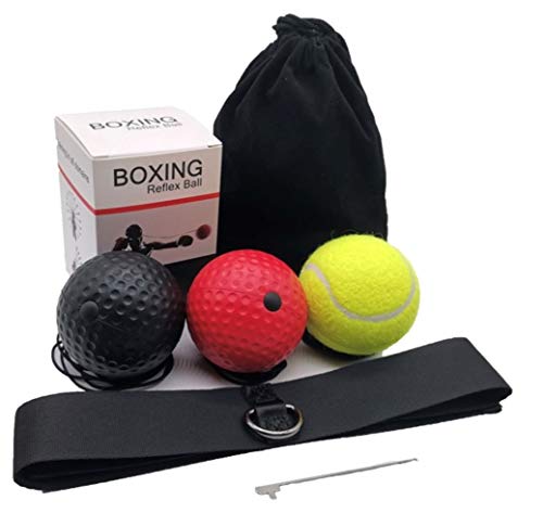 JGR SELECT Pelota de Boxeo Reflejos – con Diadema, 3 Niveles de Dificultad – para Reacción, Velocidad, Agilidad, Coordinación, Reflejo, Habilidades de Lucha – Adulto, Niño