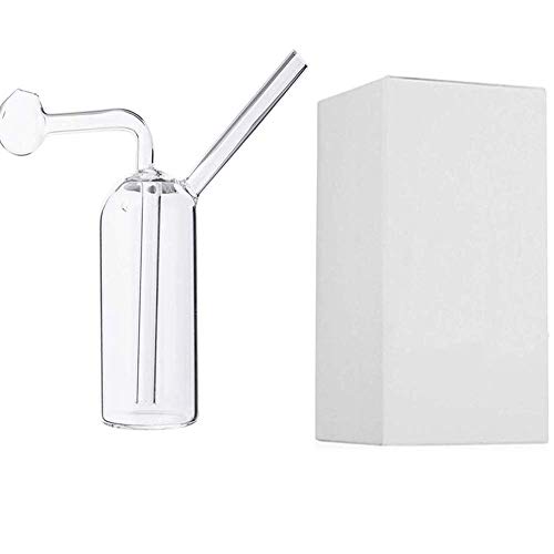 JINNUO MiniBong de Cristal para Fumar 14 cm con Filtro de Agua(Clear)
