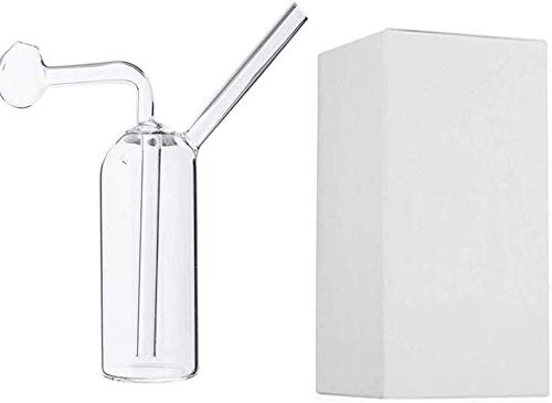 JINNUO MiniBong de Cristal para Fumar 14 cm con Filtro de Agua(Clear)