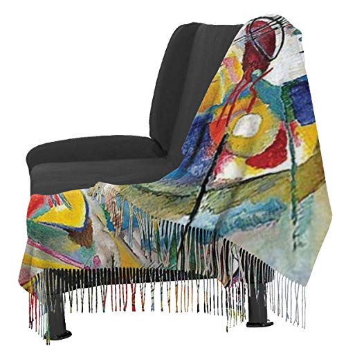 JJsister Bufandas de Mujer, Famous Abstract Fine Art Painting of Composition VII by Wassily Kandinsky Women Scarf Shawl Winter Wrap Head Scarves