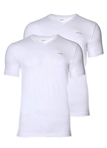 Joop! Camiseta Interior Hombre 2er Paquete - Camiseta,V-Neck,Media Manga, Fino Algodón Stretch - Blanco, XXL