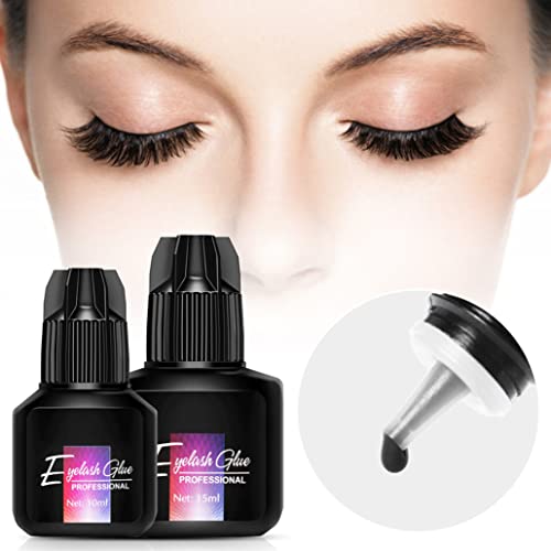Jorzer Eyelashes Extensions Glue Professional Individual Extra Fuerte Semi Permanente Secado Látex Gratis para Las Mujeres De La Belleza 10ml Peaches Pegamento
