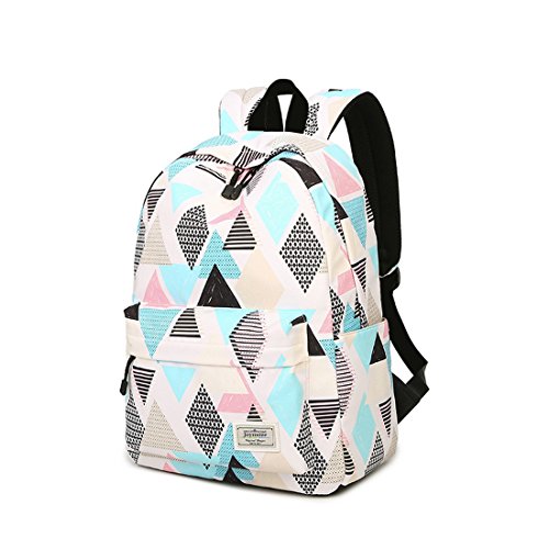 Joymoze Cartera Escolar para Niñas Impermeable - Linda Mochila para el Instituto - Mochila de Diario para Mujeres Rombo