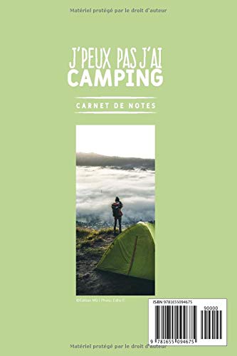 J'peux pas j'ai camping: Carnet de notes pour campeur et passionnées de camping moderne et original | phrase drôle | 120 pages au format A5