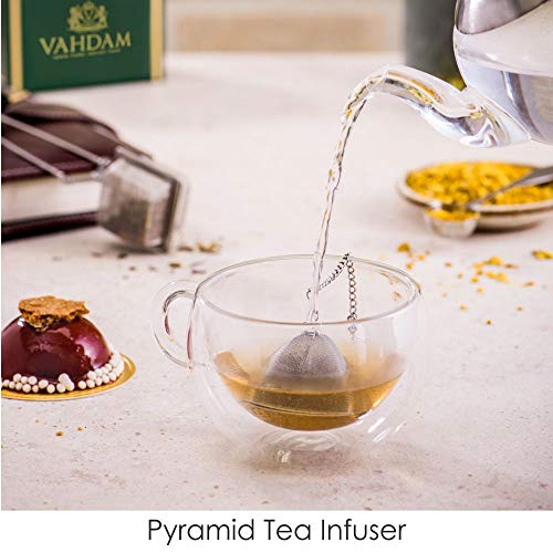 Juego de 2 infusores y 1 cuchara de té - Acero inoxidable, filtro de té, colador de té, Infusor de té cuadrado, infusor de té triangular y cuchara de té perfecta - Fabricante de té duradero