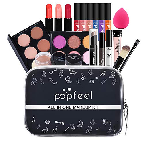 Juegos de Maquillaje para Mujer, Set de Maquillaje Profesional de 20 Piezas, Organizador de Maquillaje de Viaje Portátil - Kit de Cosméticos Completo Con Sombras de ojos Lápiz Labial Ocultador