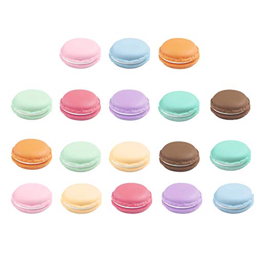 junao 18 Piezas Caja de Almacenamiento de Macarrones de Colores, Caja Organizadora para Joyas Macaron, Caja Mini Macaron Organizador, Adecuada para Almacenar Píldoras, Pendientes, Anillos, Cuentas