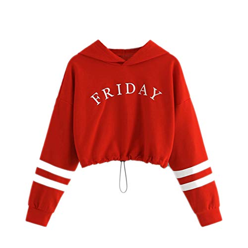 K-Youth Sudaderas Tumblr Adolescentes Chicas Sudadera Niño Cortas Ropa Bebe Niña Invierno Otoño Abrigo Bebe Niña Ropa para Niños Chandal Niñas de 2 a 11 años (Rojo, 8-9 años)