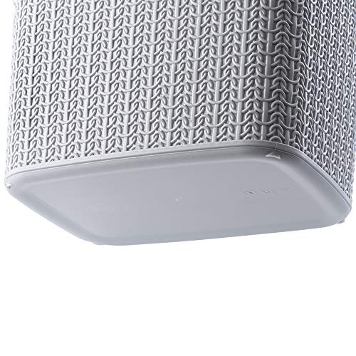 KADAX Cubo cosmético de plástico con tapa basculante, cubo de basura ligero para baño, cocina, capacidad de 10 L, color gris