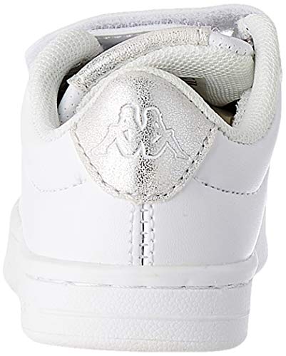 Kappa TCHOURI Velcro INF, Zapatillas Deportivas Unisex niños, Blanco/Gris Plata, 26 EU