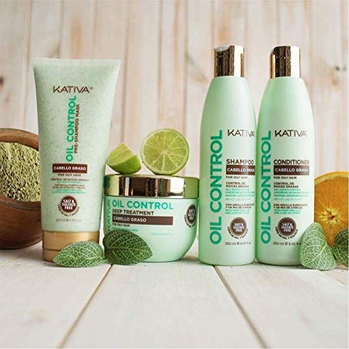 KATIVA - Tratamiento Oil Control Deep Treatment Cabello Graso, Multicolor, 250 Mililitros