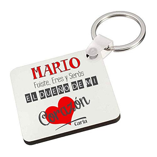 Kembilove Llavero Personalizado Pareja - Llavero Fuistes Eres y Serás el dueño de mi corazón - Regalo Original día de San Valentín, Aniversarios, Cumpleaños, Enamorados Color Rojo