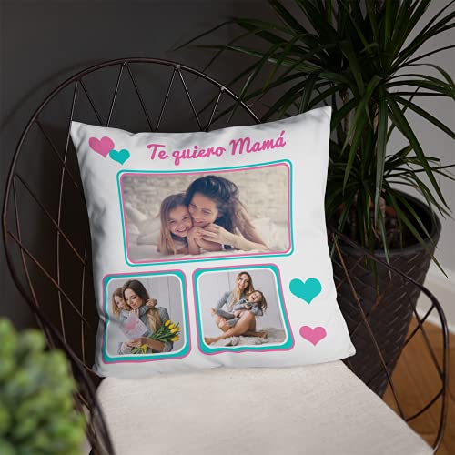 Kembilove Regalos Originales para Madre – Regalo día de la Madre – Cojines Personalizados – Cojín para Mama, Aniversario, cumpleaños – (Te Quiero mamá)