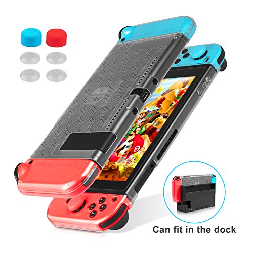 Keten Kit de Accesorios de Nintendo Switch 13 en 1, Incluye Funda de Viaje para Nintendo Switch/Funda de Interruptor Transparente, Soporte Ajustable, Protector de Pantalla HD (2 Unidades) (11351715)