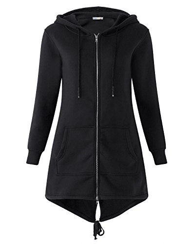 Kidsform Sudadera con Capucha para Mujer Sudadera con Capucha de Otoño Sudadera con Bolsillo Hoodie E-Negro M