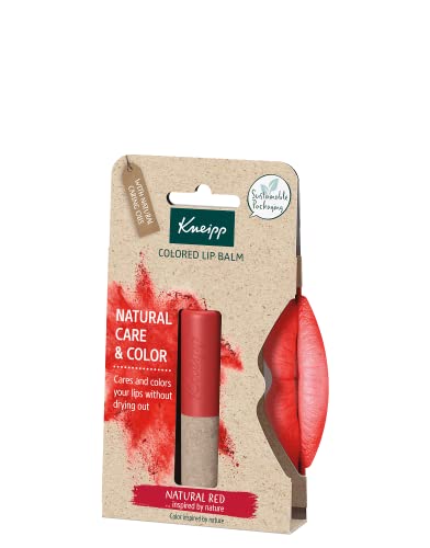 Kneipp Bálsamo Labial con Color Natural Red, Efecto Prolongado, Vegano y de Origen 100% Natural, 1x3.5g