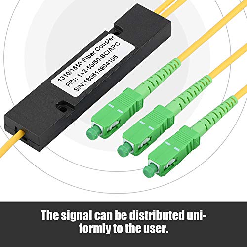 KSTE Coletas de Fibra: Divisor óptico de Fibra 1X2 PLC, Cable Flexible de Modo único SM, Divisor SC UPC PCL, Cable Amarillo